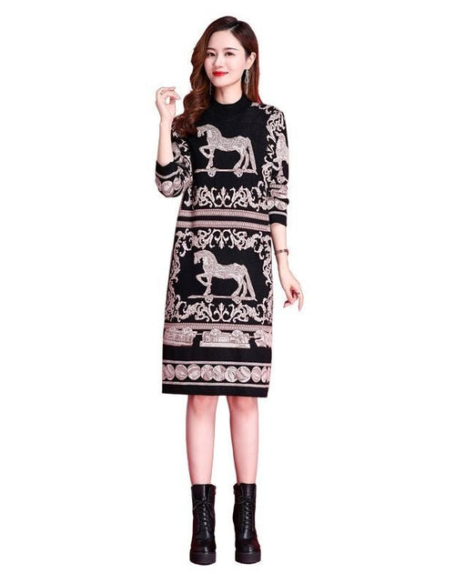 Load image into Gallery viewer, High Quality Oversized Fat Hiding Women&#39;s Knitted Dress 2668south
