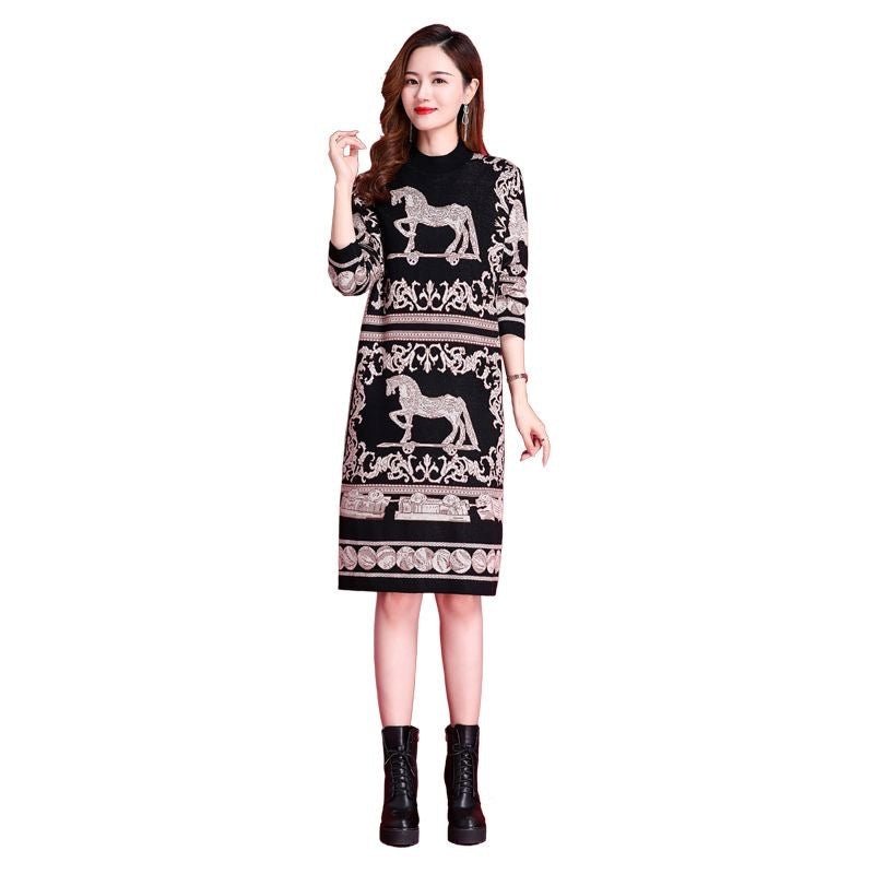 High Quality Oversized Fat Hiding Women's Knitted Dress 2668south