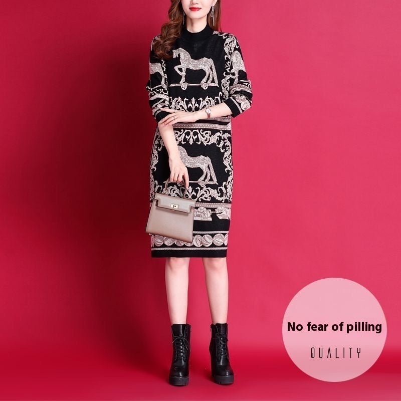 High Quality Oversized Fat Hiding Women's Knitted Dress 2668south