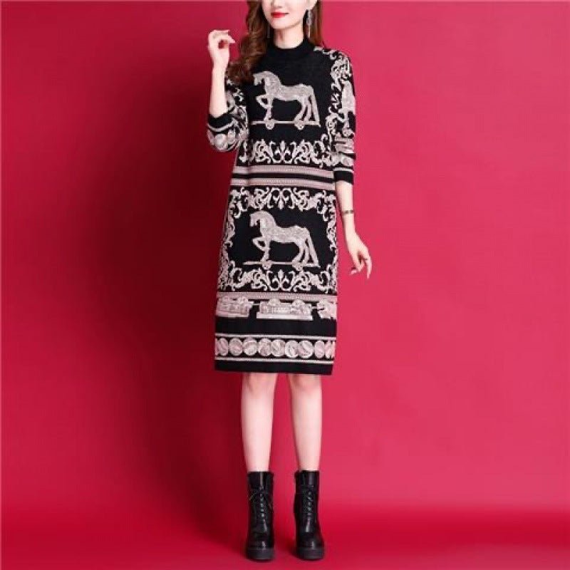 High Quality Oversized Fat Hiding Women's Knitted Dress 2668south