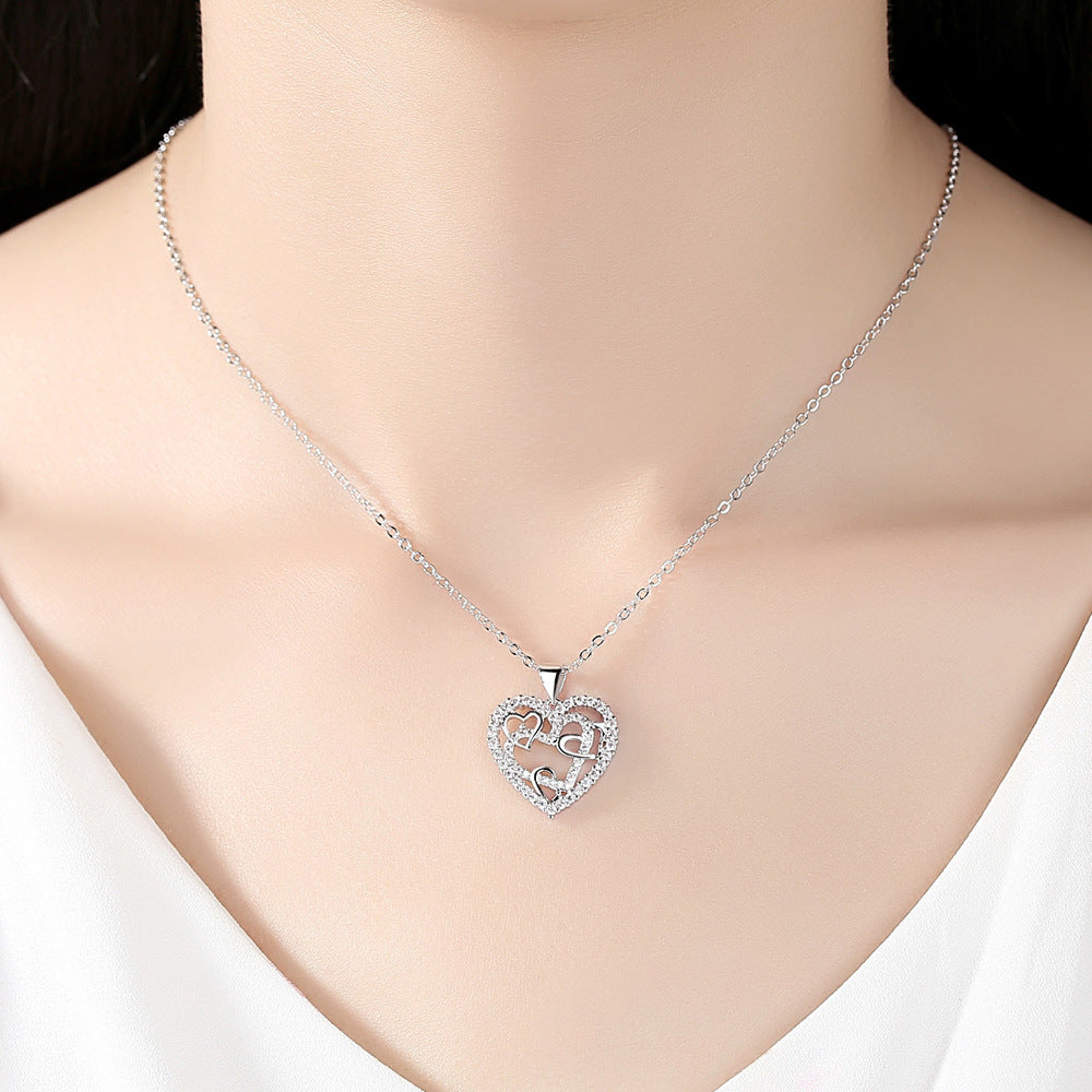 Hollow Heart Necklace For Women Affordable Luxury Fashion 2668south