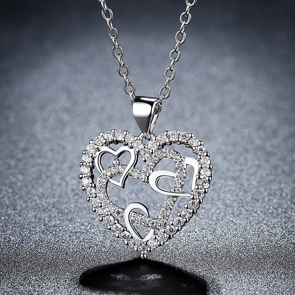 Hollow Heart Necklace For Women Affordable Luxury Fashion 2668south