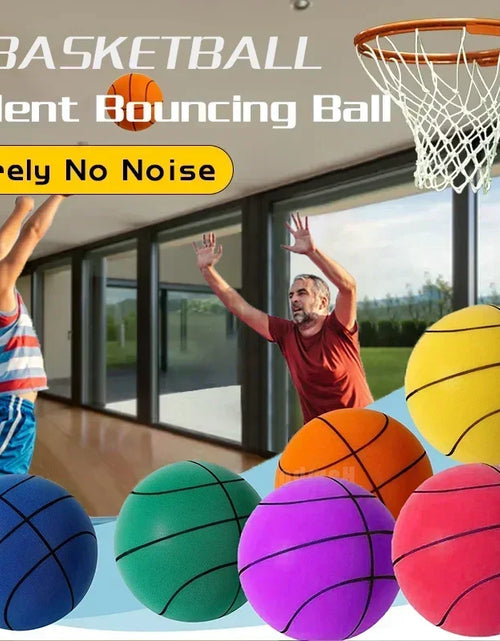 Load image into Gallery viewer, Indoor Silent Basketball Sports Bouncy Balls High Density Foam Material Children Adults Ball Training Complimentary Portable Net 2668south
