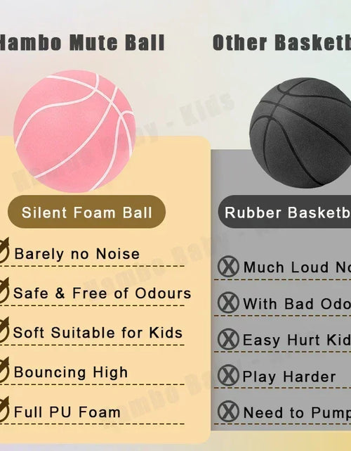 Load image into Gallery viewer, Indoor Silent Basketball Sports Bouncy Balls High Density Foam Material Children Adults Ball Training Complimentary Portable Net 2668south
