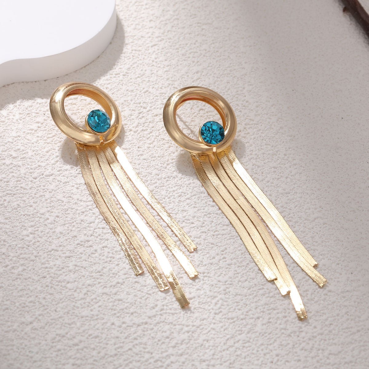 Inlaid Zircon Diamond Heart Earrings Ladies Tassel 2668south