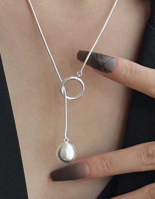 Load image into Gallery viewer, Ins Round Ball Ring Long Necklace Fashion Personality Temperament Sweater Chain Fall Winter Women&#39;s Jewelry 2668south
