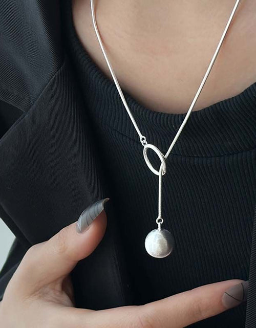 Load image into Gallery viewer, Ins Round Ball Ring Long Necklace Fashion Personality Temperament Sweater Chain Fall Winter Women&#39;s Jewelry 2668south
