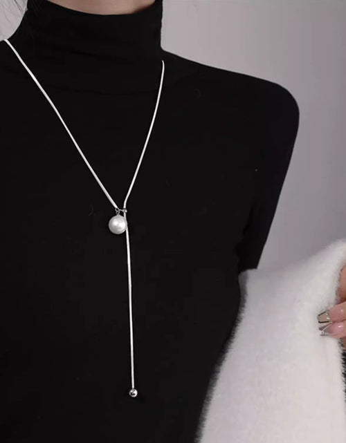 Load image into Gallery viewer, Ins Round Ball Ring Long Necklace Fashion Personality Temperament Sweater Chain Fall Winter Women&#39;s Jewelry 2668south
