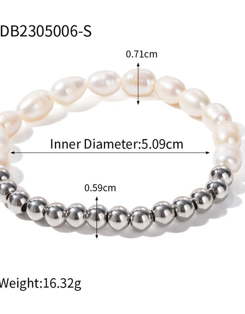 Load image into Gallery viewer, Ins Style Stainless Steel Freshwater Pearl Ball Beads Beaded Bracelet 2668south
