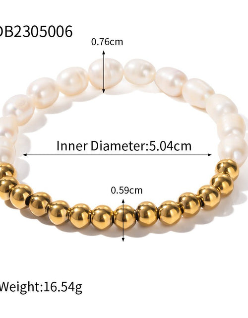 Load image into Gallery viewer, Ins Style Stainless Steel Freshwater Pearl Ball Beads Beaded Bracelet 2668south
