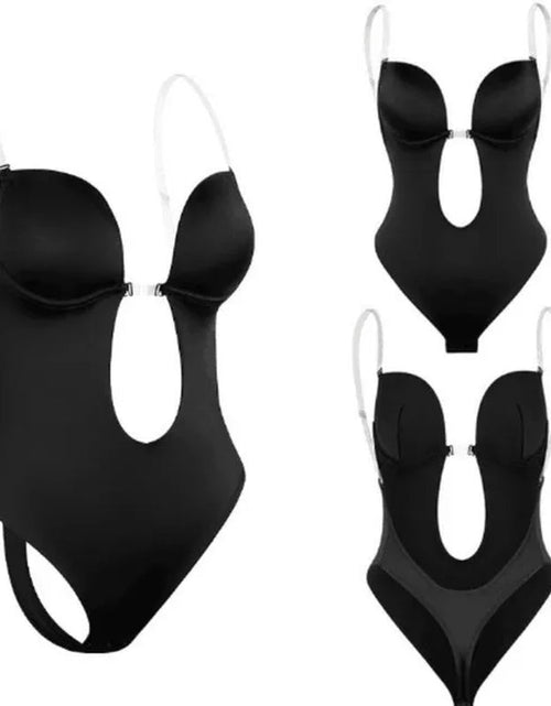 Load image into Gallery viewer, Invisible Bodysuit Women Thong Shaper Body Shapewear Sexy Deep V-Neck Backless Corset Plunge Padded Push up Slimming Underwear 2668south
