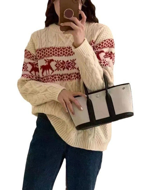 Load image into Gallery viewer, Jacquard Pullover Women&#39;s Loose Sweater 2668south
