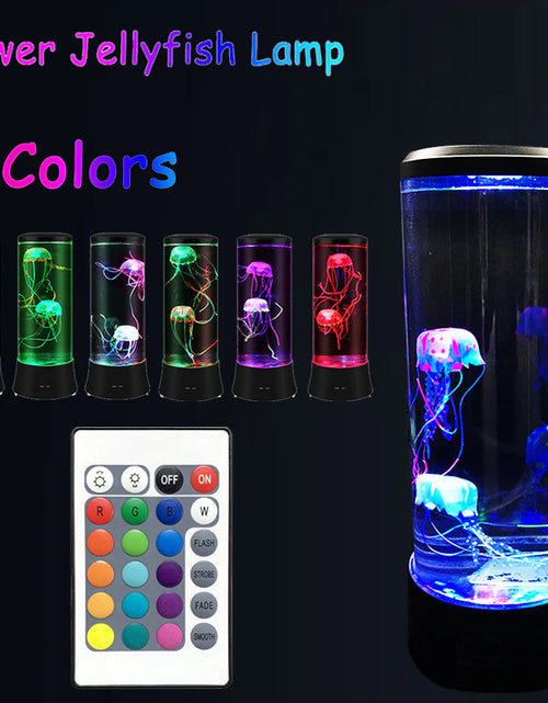 Load image into Gallery viewer, Jellyfish Lamp Color Changing Remote Control Aquarium Tank LED Night Light Birthday Gift USB Charging Relaxing Mood 2668south
