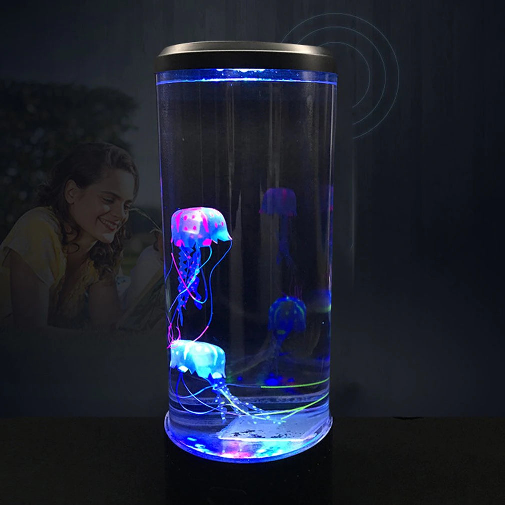 Jellyfish Lamp Color Changing Remote Control Aquarium Tank LED Night Light Birthday Gift USB Charging Relaxing Mood 2668south