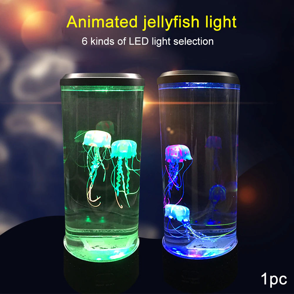 Jellyfish Lamp Color Changing Remote Control Aquarium Tank LED Night Light Birthday Gift USB Charging Relaxing Mood 2668south