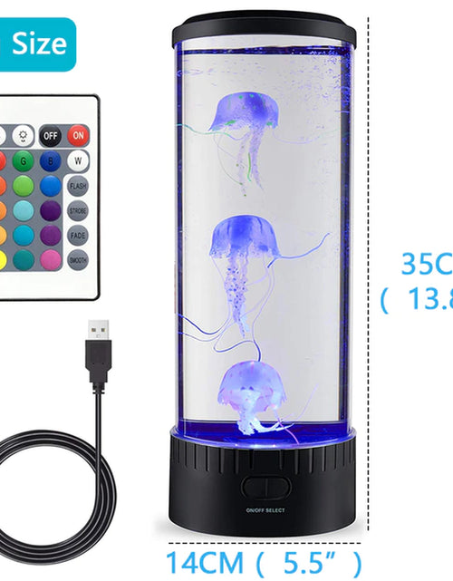 Load image into Gallery viewer, Jellyfish Lamp Color Changing Remote Control Aquarium Tank LED Night Light Birthday Gift USB Charging Relaxing Mood 2668south
