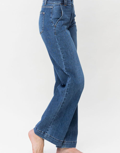 Load image into Gallery viewer, Judy Blue Full Size Double Button Wide Leg Jeans 2668south
