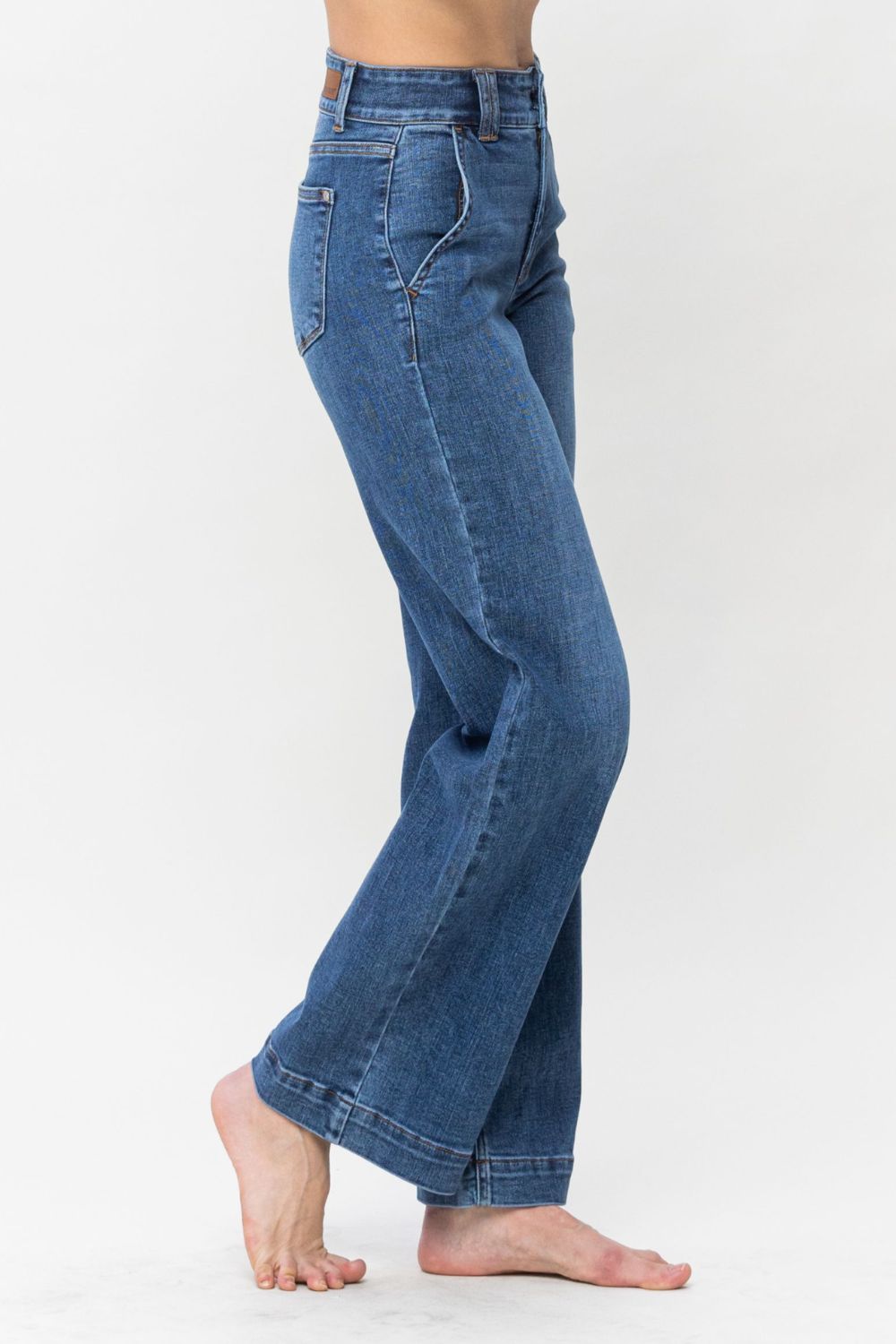 Judy Blue Full Size Double Button Wide Leg Jeans 2668south