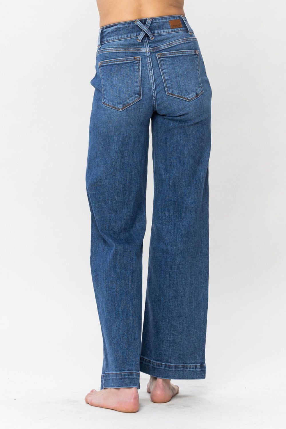 Judy Blue Full Size Double Button Wide Leg Jeans 2668south