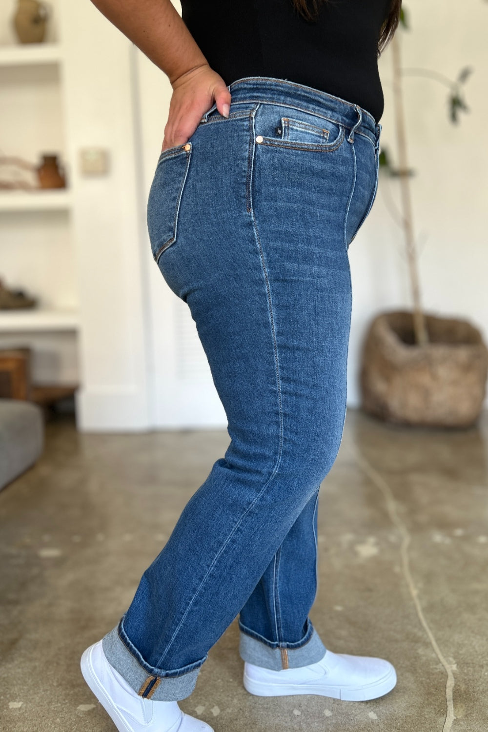 Judy Blue Full Size High Waist Front Seam Detail Straight Jeans 2668south