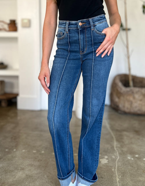 تحميل الصورة إلى عارض المعرض، Judy Blue Full Size High Waist Front Seam Detail Straight Jeans 2668south
