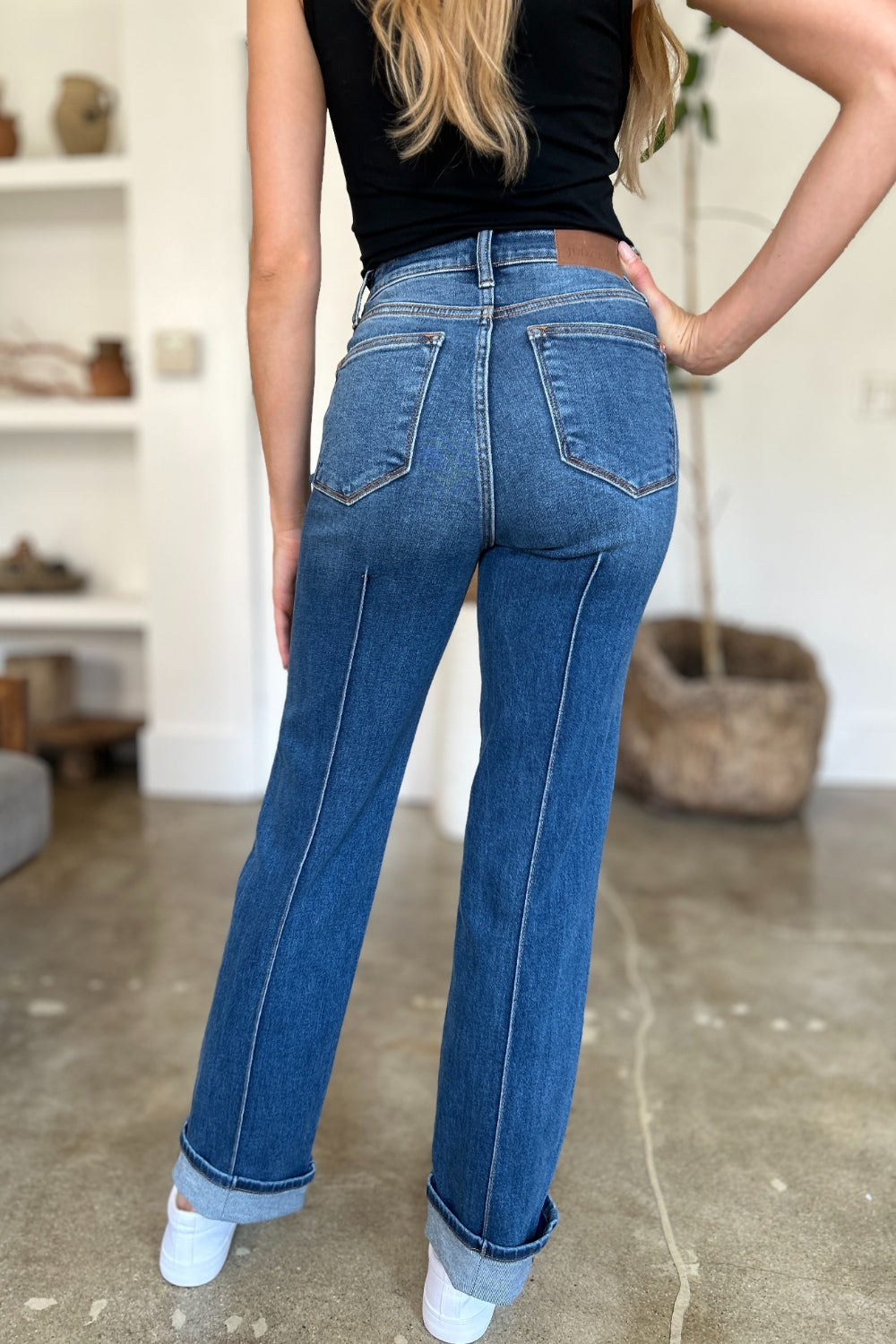 Judy Blue Full Size High Waist Front Seam Detail Straight Jeans 2668south