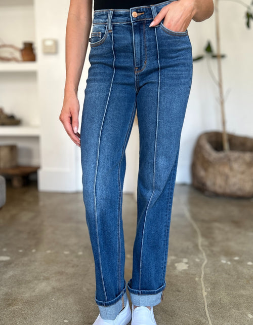 تحميل الصورة إلى عارض المعرض، Judy Blue Full Size High Waist Front Seam Detail Straight Jeans 2668south
