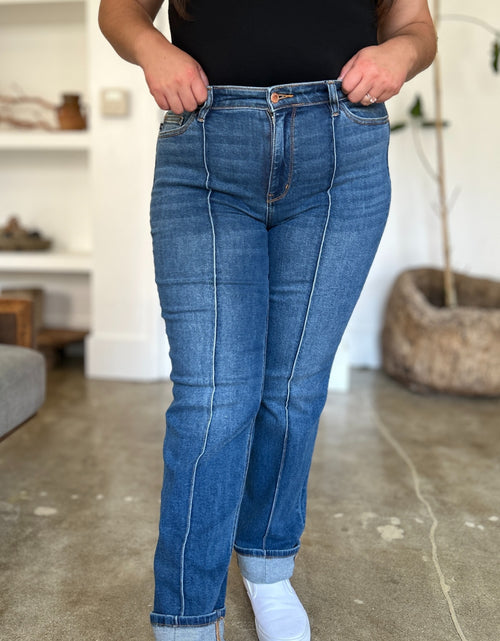 تحميل الصورة إلى عارض المعرض، Judy Blue Full Size High Waist Front Seam Detail Straight Jeans 2668south
