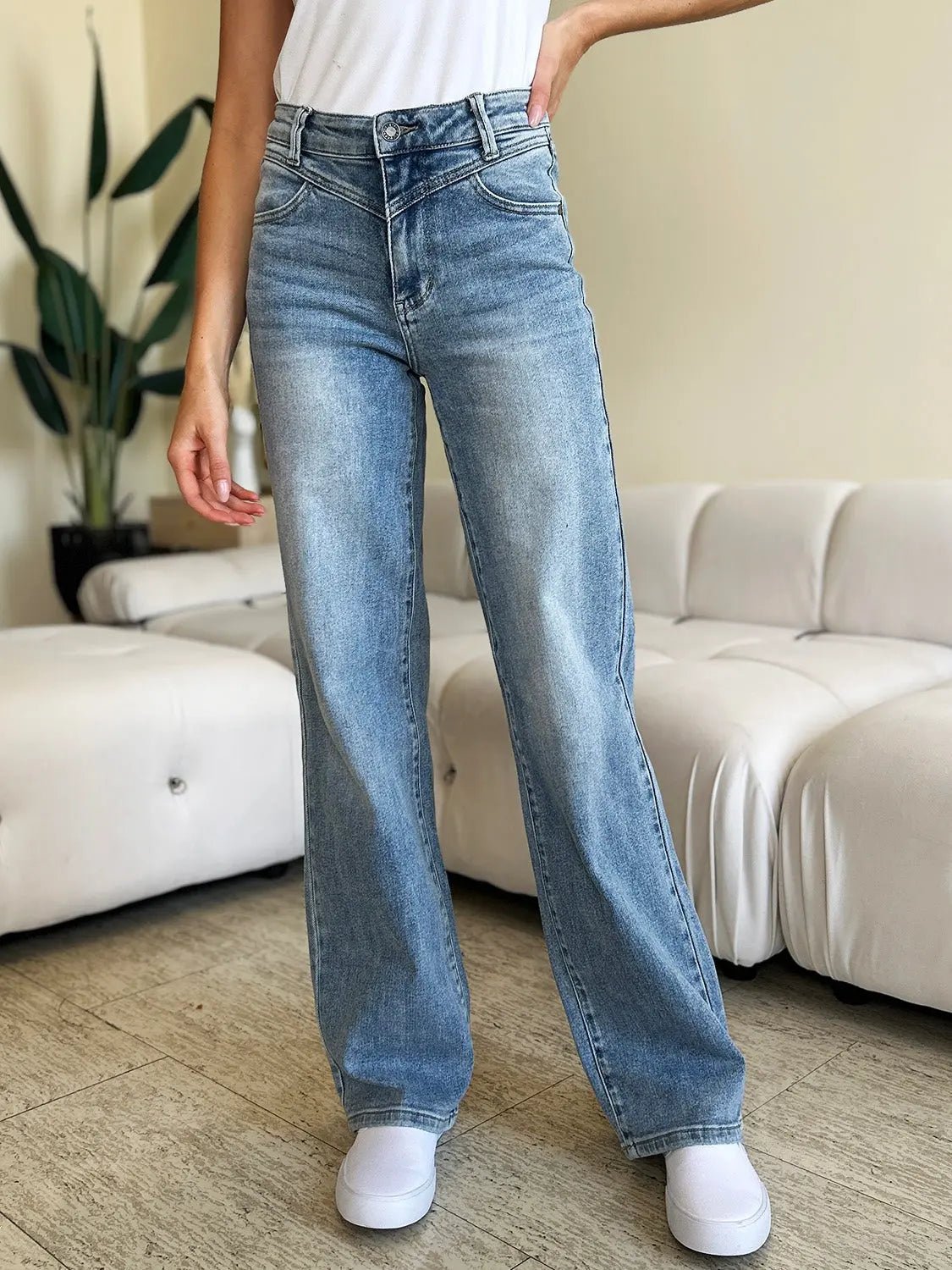 Judy Blue Full Size High Waist Wide Leg Jeans 2668south