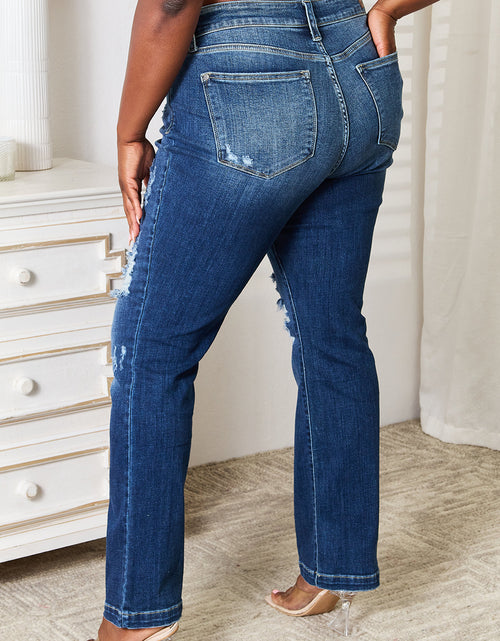 Load image into Gallery viewer, Judy Blue Full Size Mid Rise Hand Sand &amp; Destroy Bootcut Jeans 2668south
