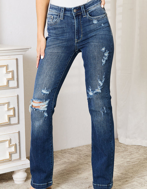 Load image into Gallery viewer, Judy Blue Full Size Mid Rise Hand Sand &amp; Destroy Bootcut Jeans 2668south
