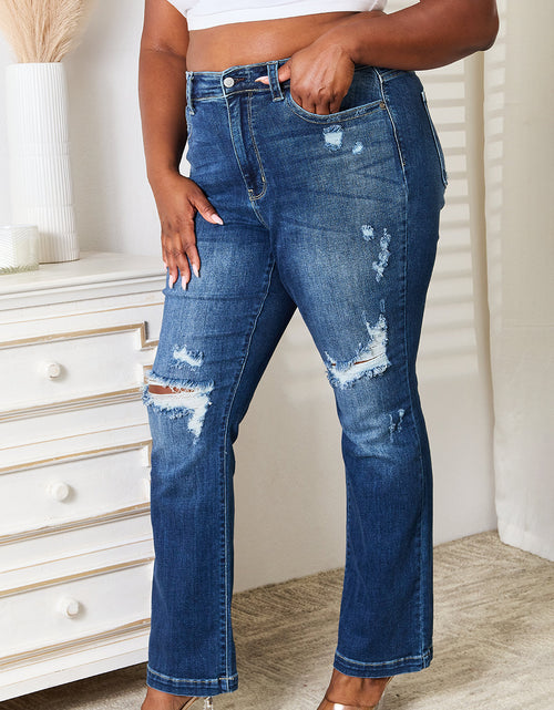 Load image into Gallery viewer, Judy Blue Full Size Mid Rise Hand Sand &amp; Destroy Bootcut Jeans 2668south
