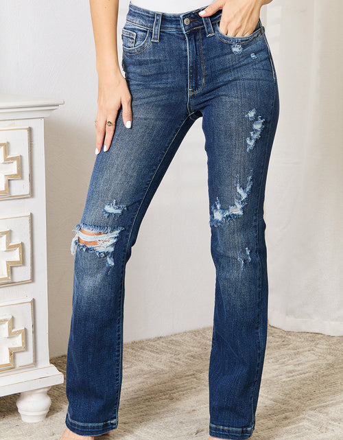 Load image into Gallery viewer, Judy Blue Full Size Mid Rise Hand Sand &amp; Destroy Bootcut Jeans 2668south
