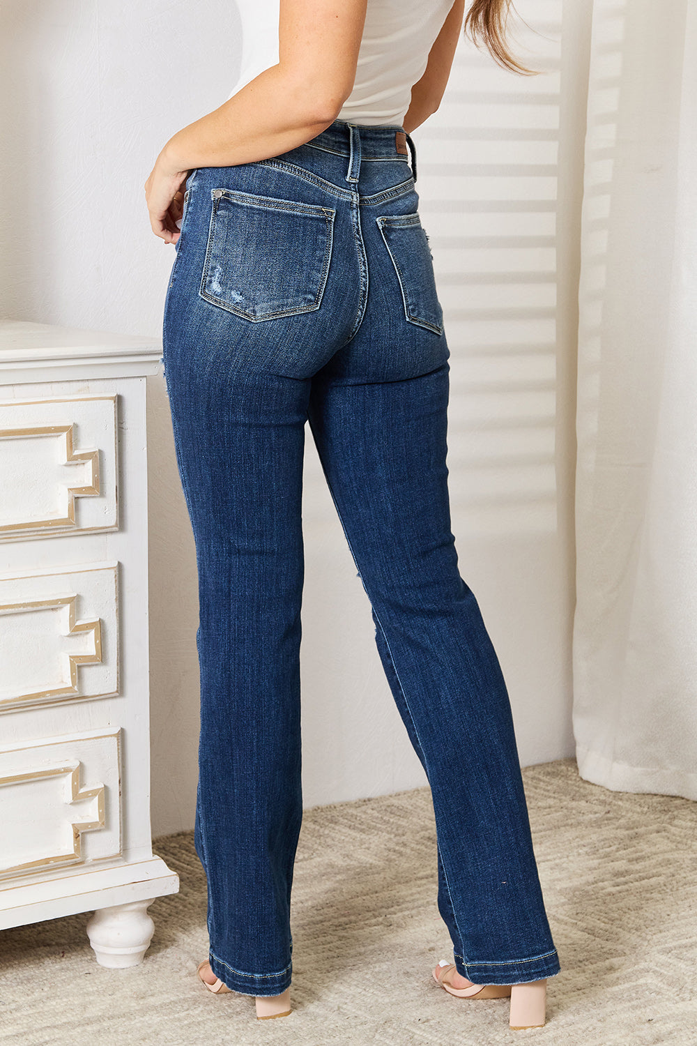 Judy Blue Full Size Mid Rise Hand Sand & Destroy Bootcut Jeans 2668south