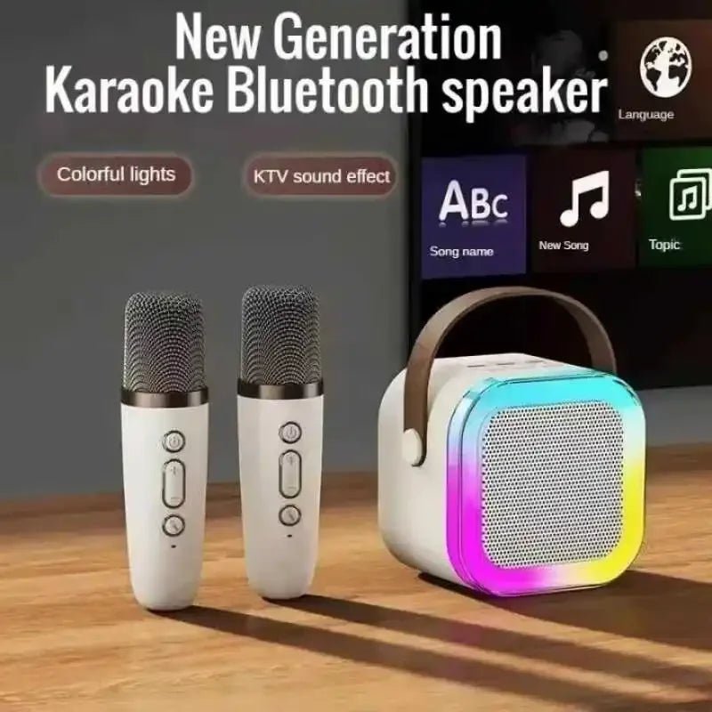 K12 Karaoke Machine Portable Bluetooth 5.3 PA Speaker System with 1-2 Wireless Microphones Home Family Singing Children'S Gifts 2668south