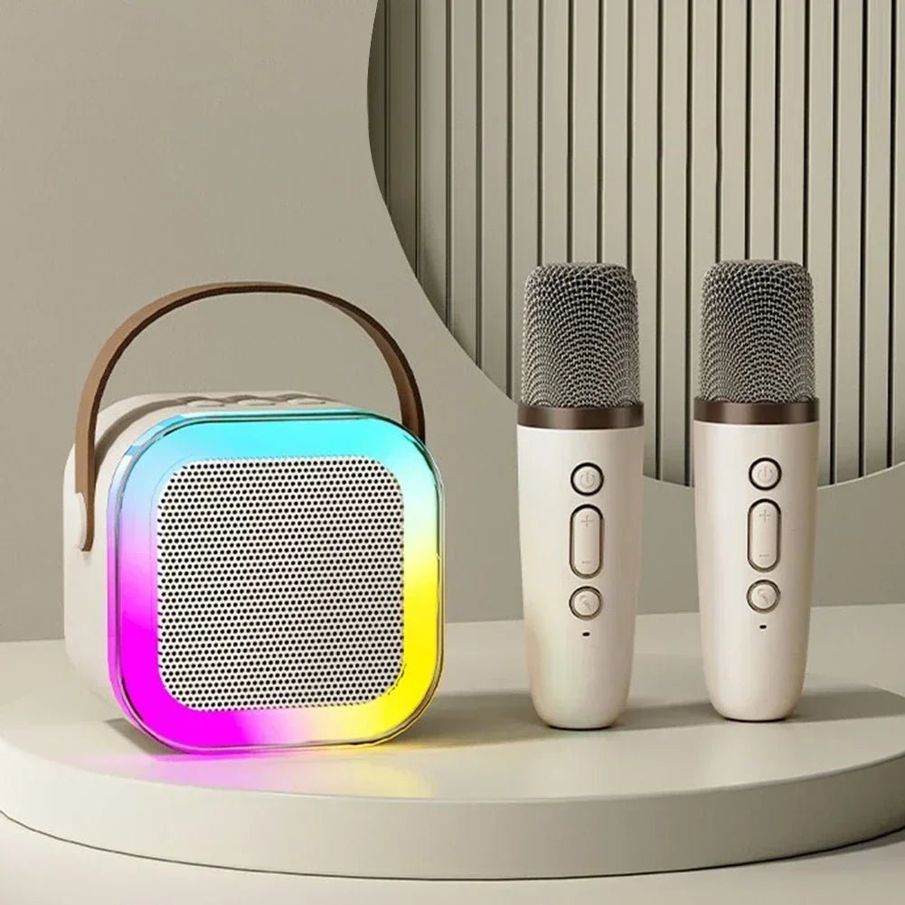 K12 Karaoke Machine Portable Bluetooth 5.3 PA Speaker System with 1-2 Wireless Microphones Home Family Singing Children'S Gifts 2668south