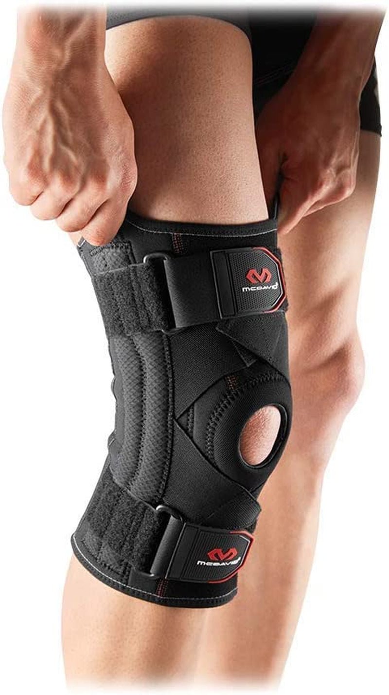 Knee Brace Support with Side Stays & Compression. Knee Sleeve Cross Straps for Knee Stability, Patellar Tendon Support, Tendonitis, Arthritis Pain Relief, Recovery. 2668south