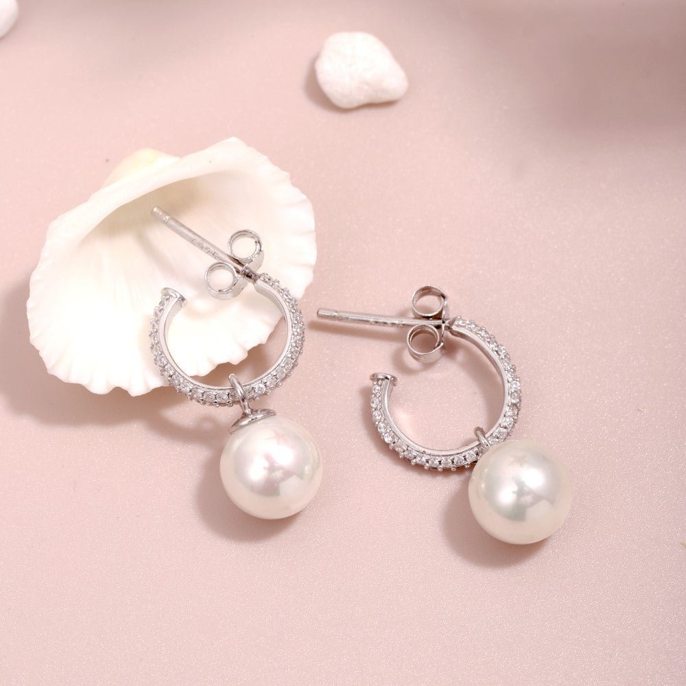 Korean Style Ins Sterling Silver Special Interest Light Luxury Pearl Earrings 2668south