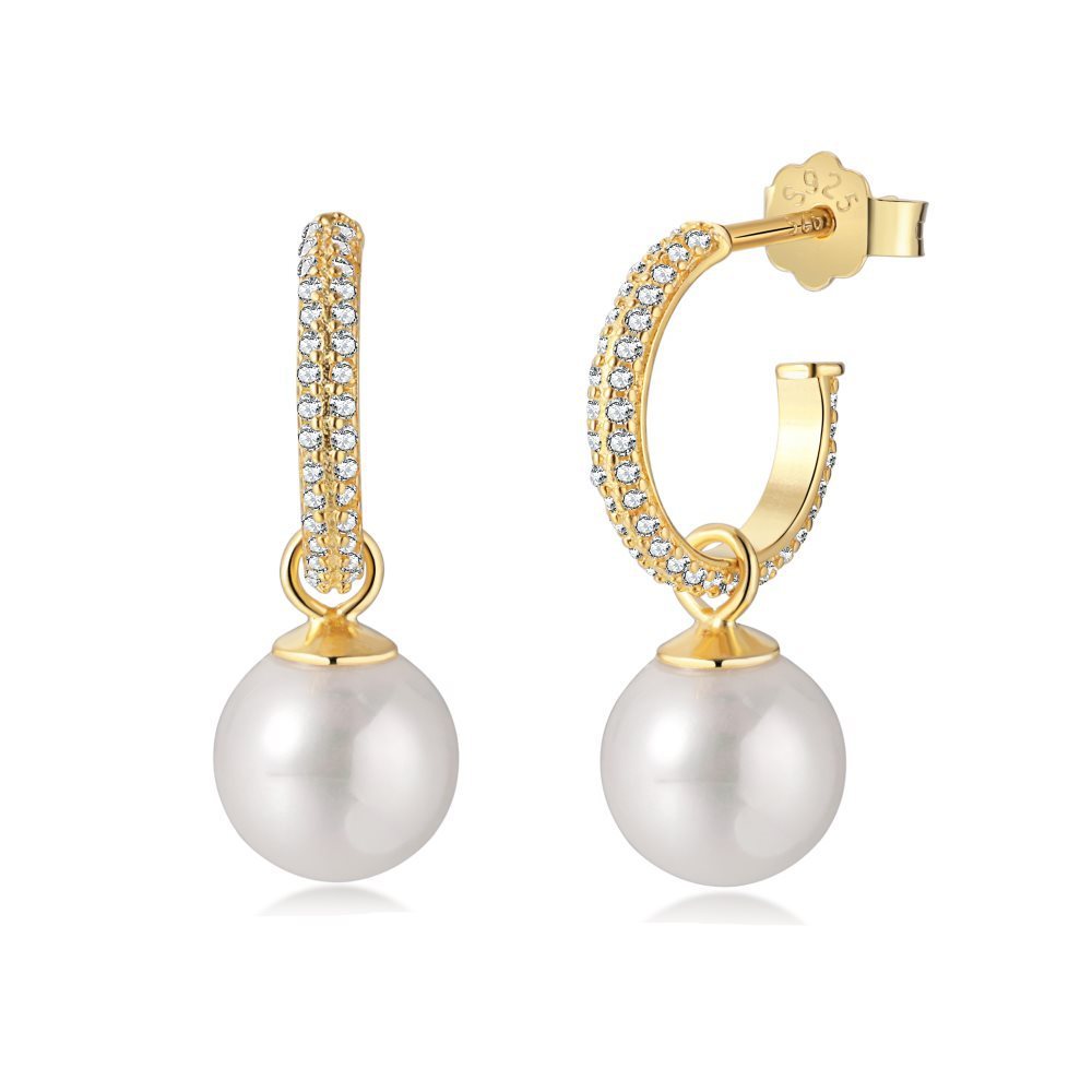 Korean Style Ins Sterling Silver Special Interest Light Luxury Pearl Earrings 2668south