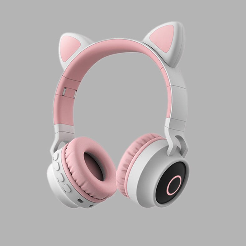 LED Light Cat Ear Headphones Wireless Bluetooth 5.0 Headset Portable Foldable Kids Headphone With Microphone Best Gift 2668south