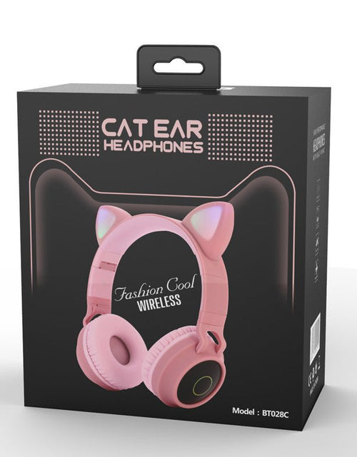 Load image into Gallery viewer, LED Light Cat Ear Headphones Wireless Bluetooth 5.0 Headset Portable Foldable Kids Headphone With Microphone Best Gift 2668south
