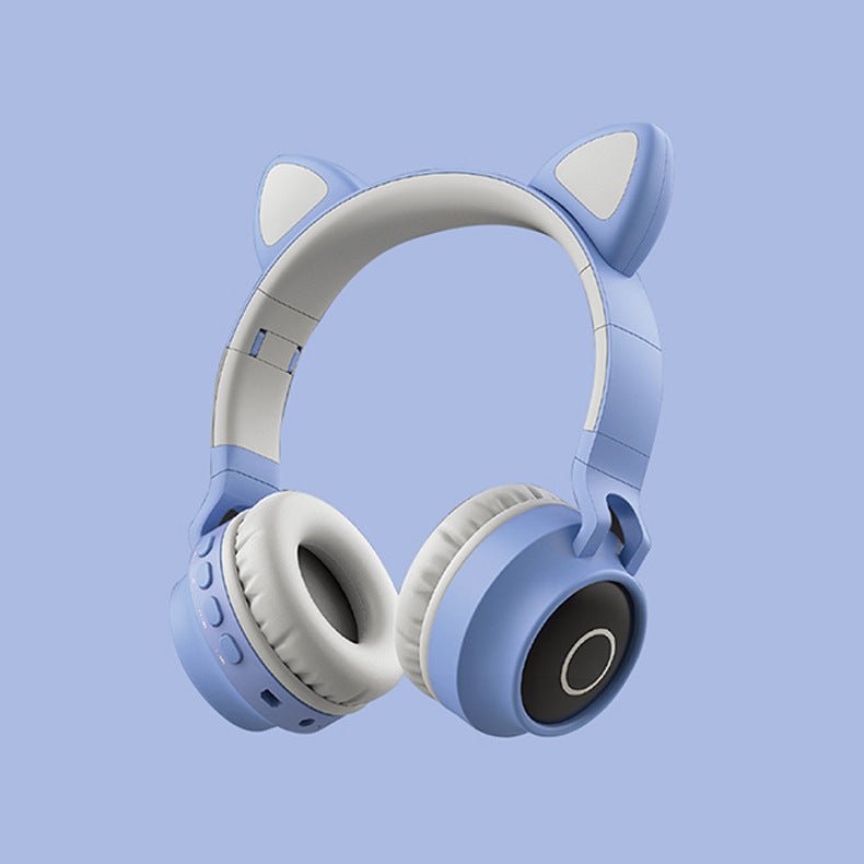 LED Light Cat Ear Headphones Wireless Bluetooth 5.0 Headset Portable Foldable Kids Headphone With Microphone Best Gift 2668south