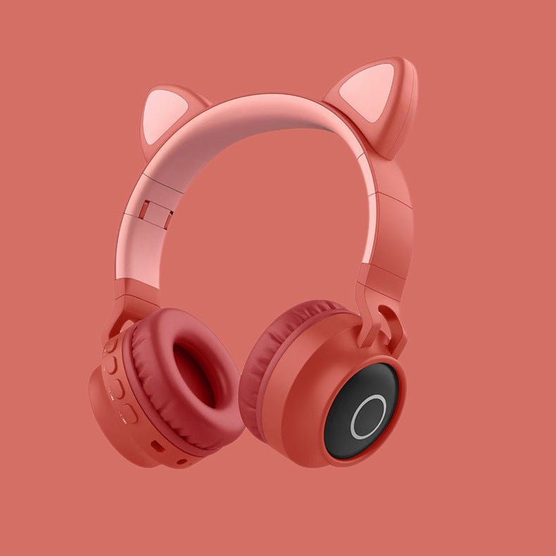 LED Light Cat Ear Headphones Wireless Bluetooth 5.0 Headset Portable Foldable Kids Headphone With Microphone Best Gift 2668south