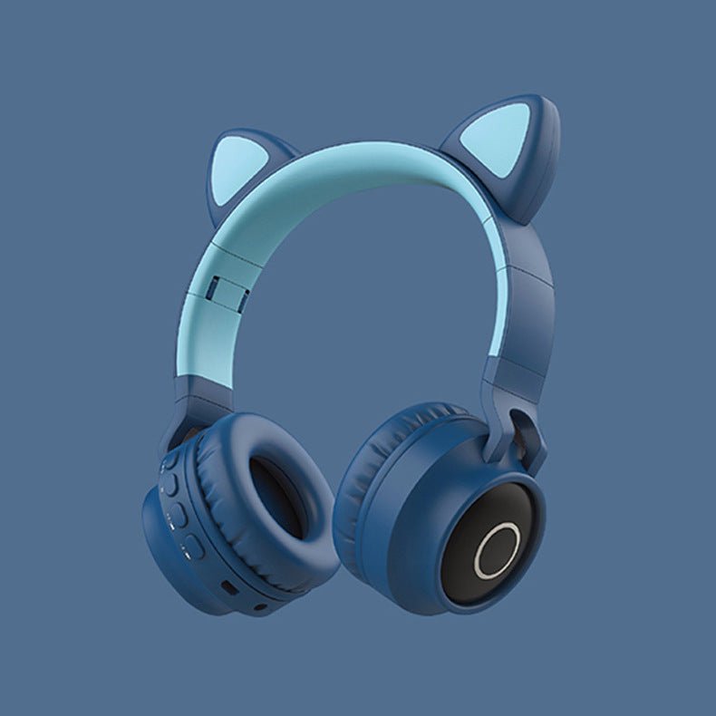 LED Light Cat Ear Headphones Wireless Bluetooth 5.0 Headset Portable Foldable Kids Headphone With Microphone Best Gift 2668south