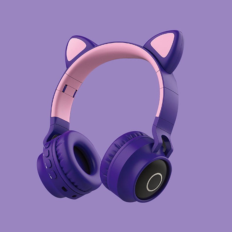 LED Light Cat Ear Headphones Wireless Bluetooth 5.0 Headset Portable Foldable Kids Headphone With Microphone Best Gift 2668south