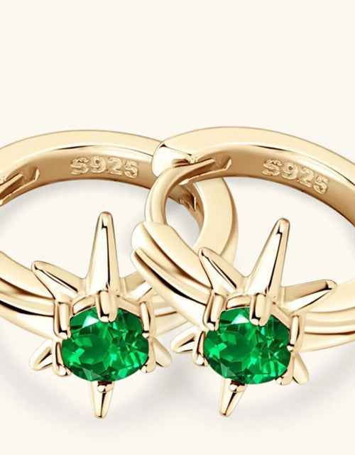 Load image into Gallery viewer, Lab-Grown Emerald Huggie Earrings 2668south
