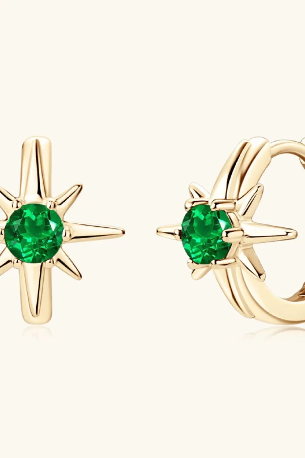 Lab-Grown Emerald Huggie Earrings 2668south