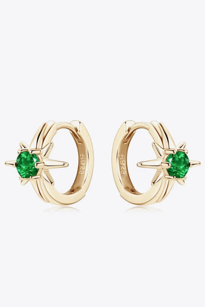 Lab-Grown Emerald Huggie Earrings 2668south