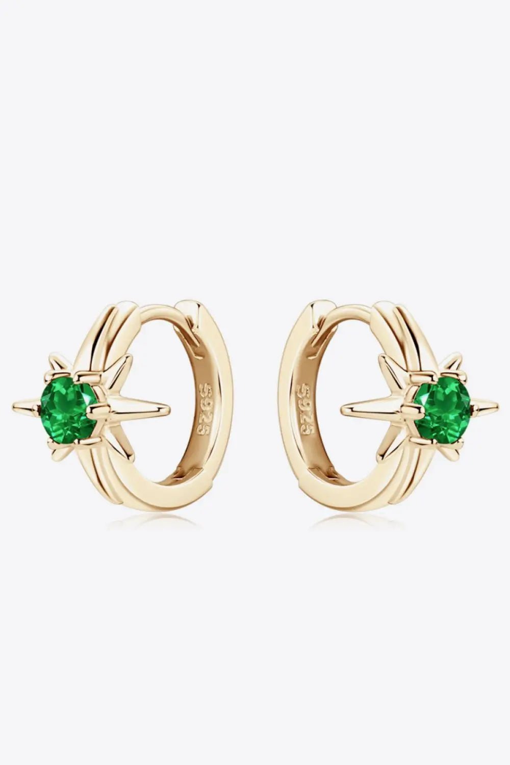 Lab-Grown Emerald Huggie Earrings 2668south