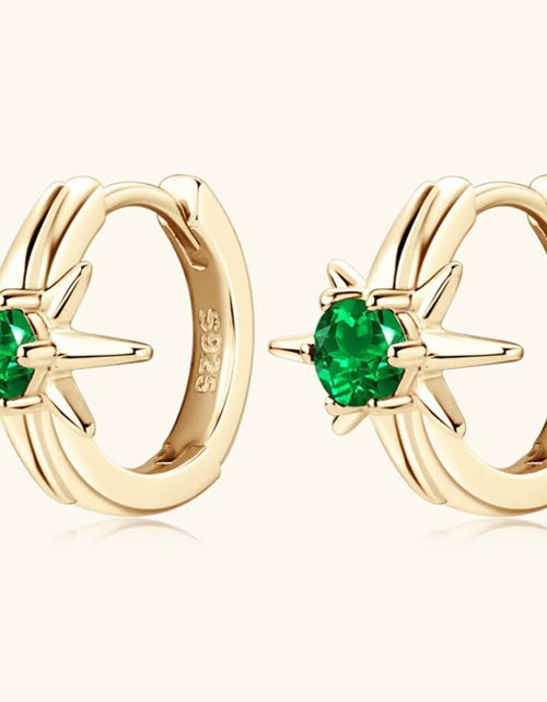 Load image into Gallery viewer, Lab-Grown Emerald Huggie Earrings 2668south
